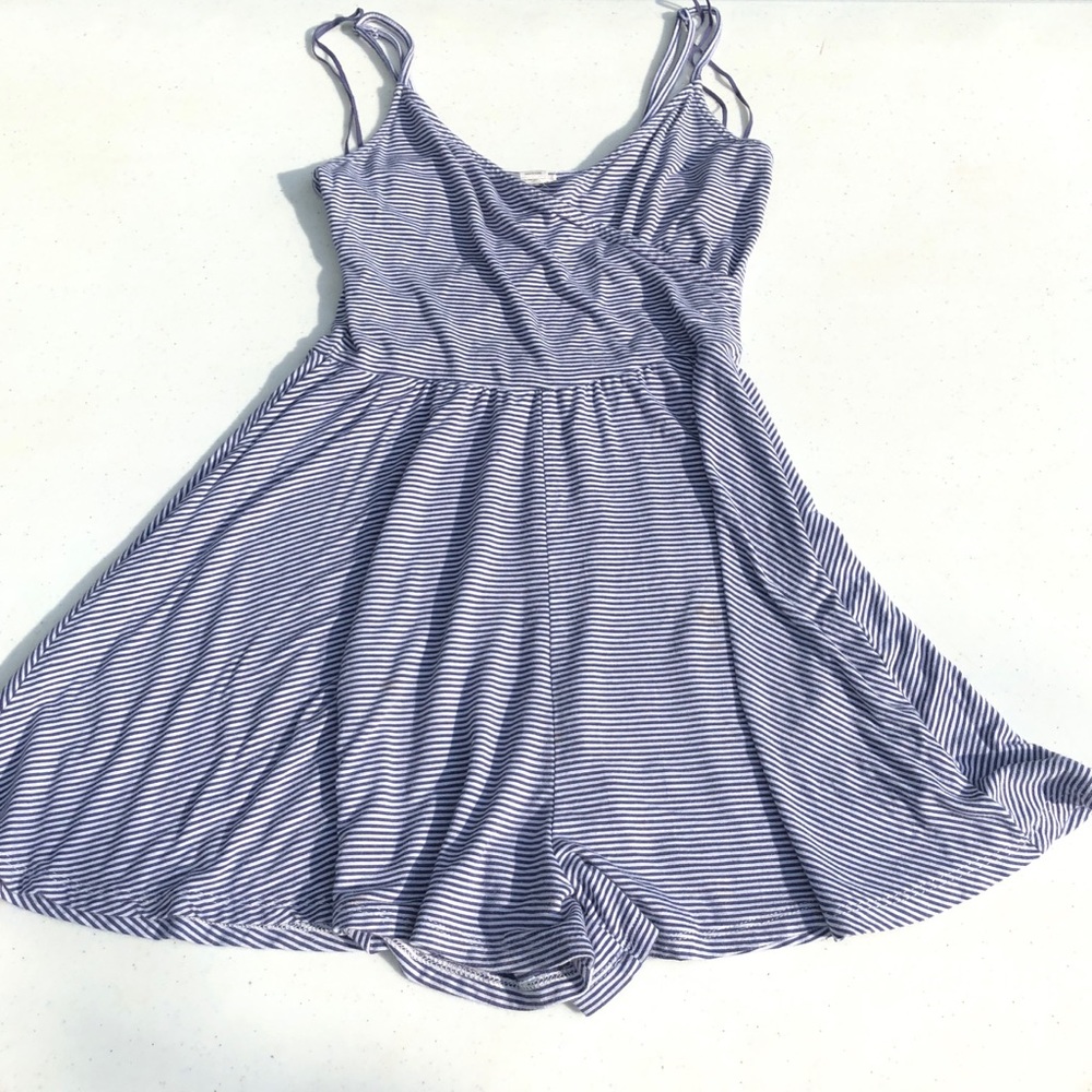 Garage Blue Striped Romper Size:XXS